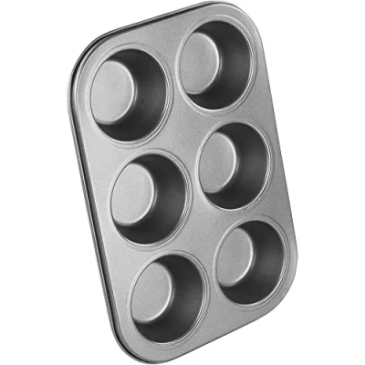 Abbildung von Chef Aid Blech für Muffins und Cupcakes, 6 Löcher, antihaftend, Grau