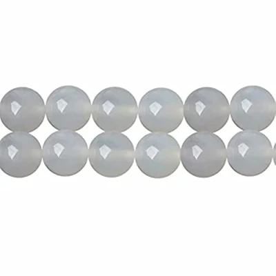 Abbildung von SKYBEADS Natürliche Weiß Achat 8mm Edelsteinperlen für Armbänder Auffädeln Schmuck 38cm Strang Approx 46 Stück