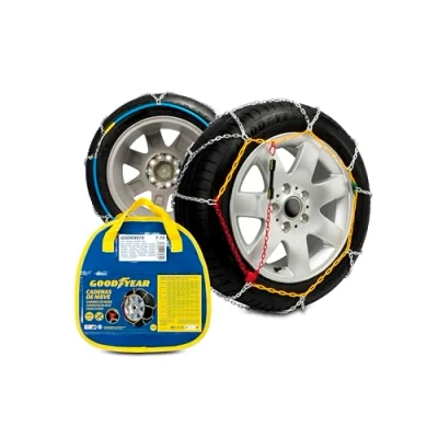 Abbildung von Goodyear GODKN070 Schneeketten mit Kettenspanner Montageanleitung, Aufbewahrungstasche Stahl
