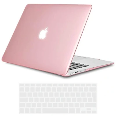 Abbildung von TECOOL Hülle für MacBook Air 13 Zoll 2017 2010 A1466 A1369, Ultradünn Schutzhülle Hartschale Transparent Case Cover +EU Tastaturschutz, Nicht kompatibel mit neu 2021 2018, kristallrosa