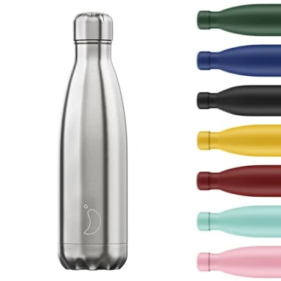 Abbildung von Chilly&#039;s Wasserflasche Edelstal und wiederverwendbar Auslaufsicher, schweißfrei 750ml