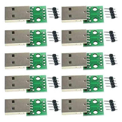 Abbildung von YOUMILE 10er Pack DIY Stecker/MINI MICRO USB zu DIP Adapter 2.54mm 5pin Buchse B Typ USB2.0 PCB Converter 3.0