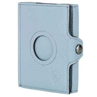 Abbildung von VON HEESEN Airtag Slim Wallet mit RFID Schutz Portmonee Herren klein aus echtem Leder Mini Geldbörse Kreditkartenetui Kartenetui Portemonnaie Geldbeutel (Hellblau)