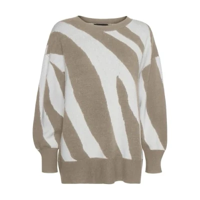 Abbildung von Vero Moda Vmnancy Oneck LONG Strickpullover, Damen, Größe: XS, Silver mink