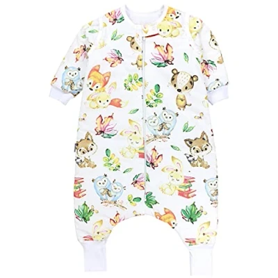 Abbildung von TupTam Baby Schlafsack mit Beinen und Ärmeln OEKO TEX zertifizierte Materialien, Winterschlafsack 2,5 TOG Unisex, Farbe: Fuchs Eule Hase, Größe: 92 98