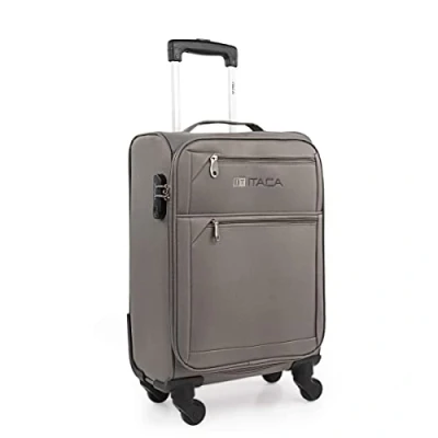 Abbildung von ITACA Koffer Klein Handgepäck 4 Rollen 55x40x20 Leicht und Robust Reisekoffer aus Hochwertigen Materialien, Antrazit