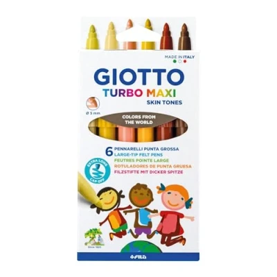 Abbildung von Giotto Turbo Maxi Skintone Filzstifte 6er Pack, Mehrfarbig