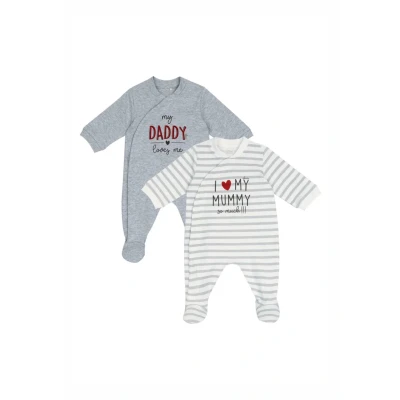 Abbildung von Chicco 2 PACK Strampler für Kinder, Größe: 50, Grey