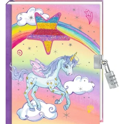 Abbildung von Tagebuch Mein Tagebuch: (Einhorn Paradies): für Kita, Kindergarten und Grundschule, Mädchen Jungen, mit Wendepailetten Patch Schloss, Thema Pferde