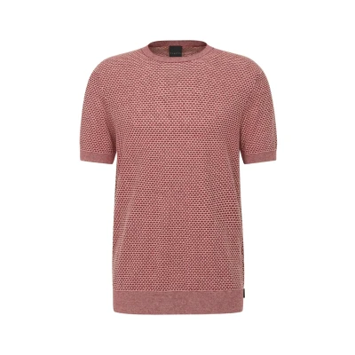 Abbildung von bugatti MIT Wabenstruktur Tshirt print, Herren, Größe: XXL, Bordeaux
