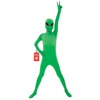Abbildung von Morphsuits Grüner Alien Ganzkörperanzug, Kostüm Kinder für Halloween und Karneval, Größe S