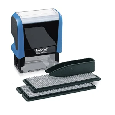 Abbildung von Trodat 4912 Printy Textstempel Typomatic, Stempelset zum Selbersetzen, Kissen