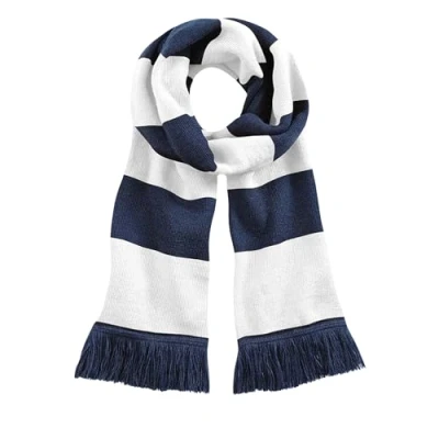 Abbildung von Beechfield Unisex Stadium Scarf Schal, Mehrfarbig (French Navy/White 00), One Size