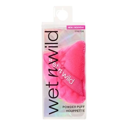 Abbildung von Wet n Wild Powder Puff, Wiederverwendbarer und Waschbarer Makeup Applikator zum Verblenden von Losem oder Kompaktpuder, Samtweiches Material, Dreieckige Form für einen Präzisen Auftrag