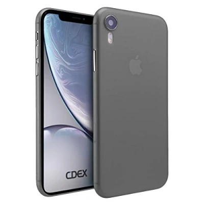 Abbildung von doupi UltraSlim Hülle kompatibel für iPhone Xr (iPhone 10r) 6,1 Zoll, Ultra Dünn Fein Matt Handyhülle Cover Bumper Schutz Schale Hard Case Taschenschutz Design Schutzhülle, schwarz