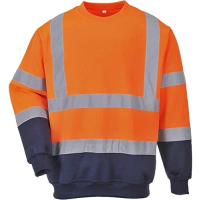 Abbildung von Portwest 2 farbiges Warnschutz Sweatshirt, Größe: XL, Farbe: Orange/Marine, B306ONRXL