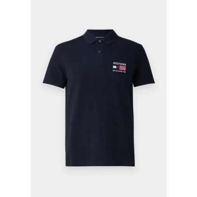 Abbildung von Tommy Hilfiger FLAG Poloshirt, Herren, Größe: Small, Desert sky