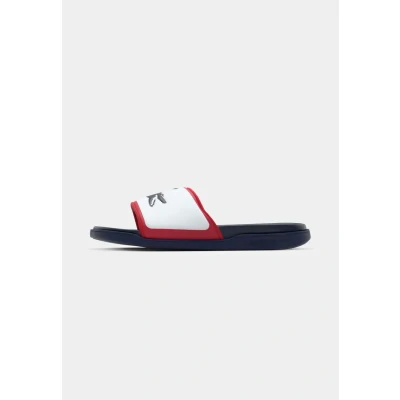 Abbildung von Lacoste Serve Slide DUAL Pantolette flach, Herren, Größe: 44.5, White/navy/red Schuhe