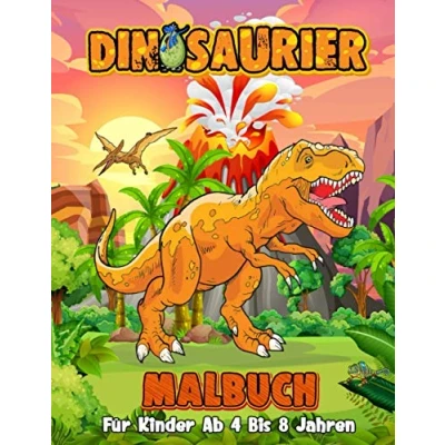 Abbildung von Dinosaurier Malbuch Für Kinder Ab 4 Bis 8 Jahren: Ein Schönes Geschenk Mädchen Und Jungen