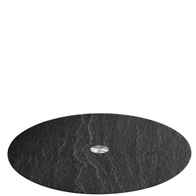 Abbildung von LEONARDO HOME 018700 TURN Platte 32,5 cm schwarz Schieferoptic, Glas