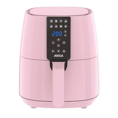 Abbildung von JOCCA Heißluftfritteuse 3,8L Ölfreie Fritteuse 1450W Heissluftfritteuse Luftfritteuse Air Fryer Gesundes Kocheng LED Touch Screen Energiesparen (Rosa)