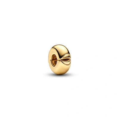 Abbildung von PANDORA Moments Rundes Clip Charm aus Sterling Silber mit vergoldeter Metalllegierung, Kompatibel Moments, 763678C00