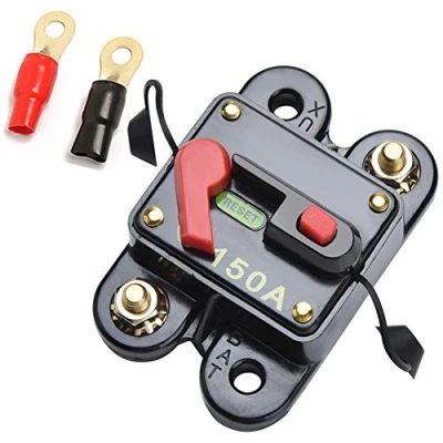 Abbildung von Qiorange 12V 24V 150A DC Automatische Sicherung Schalter Leistungsschalter Reset Auto Marine Boat Bike Stereo Audio (150A)