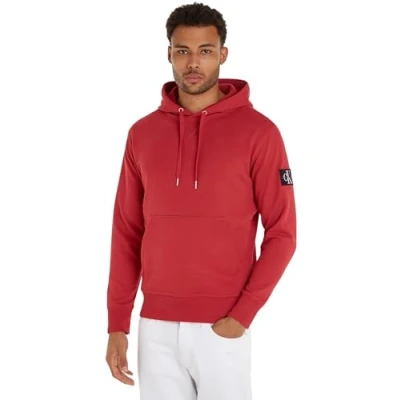 Abbildung von Calvin Klein Jeans Herren Hoodie Badge mit Kapuze, Rot (Garnet), XXXL