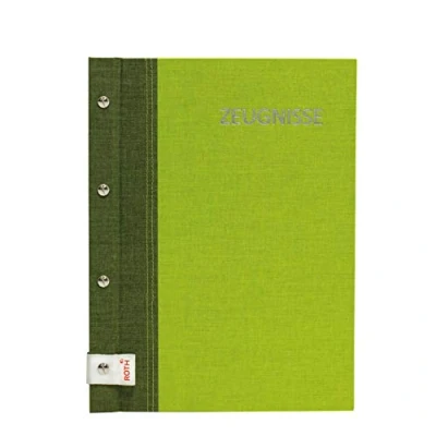 Abbildung von ROTH Zeugnismappe Bicolor mit Buchschrauben Olive Green 12 A4 Klarsichthüllen, erweiterbar