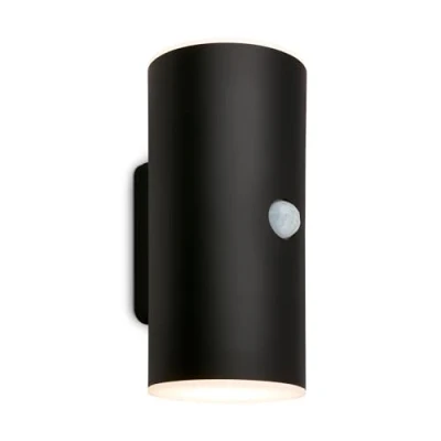 Abbildung von BRILONER LED Wandlampe Akku mit Bewegungsmelder, Dämmerungssensor, 20 sek. Timer, Aussenlampe, Wandleuchte aussen, Strahler, Außenleuchte, Außenwandleuchte, 15,5x7x8,5 cm (HxBxT), Schwarz