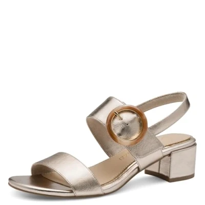 Abbildung von MARCO TOZZI Damen Sandalen mit Absatz Klettverschluss Elegant, Beige (Platinum), 39 EU