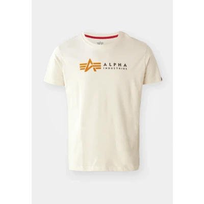 Abbildung von Alpha Industries Label Tshirt print, Herren, Größe: Small, Vintage white