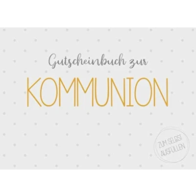 Abbildung von Gutscheinbuch zur Kommunion zum selbst ausfüllen: 20 Gutscheine als Kommunionsgeschenk Erstkommunion für Jungen und Mädchen