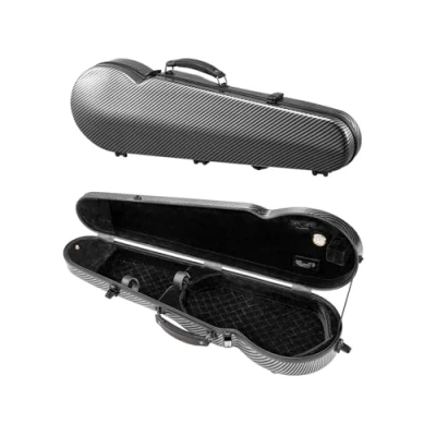 Abbildung von VEVOR 4/4 Violinenkoffer in voller Größe, eingebautes Hygrometer, Geigenkoffer, Geigenkasten mit weichem Futter, zwei Schultergurten, kratzfest, dreieckige Form, für Violine, schwarz