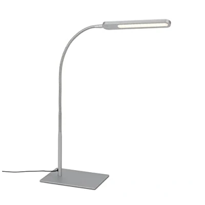 Abbildung von BRILONER LED Schreibtischlampe mit Touch, in Stufen dimmbar, einstellbar warmweiß und kaltweiß, Tischlampe, Lampe, Nachttischlampe, Tischleuchte, Deko, Bürolampe, 23x95 cm, Silberfarbig