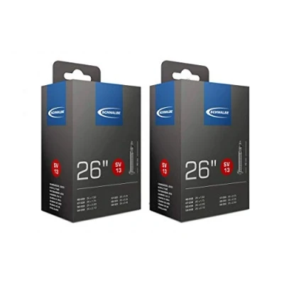 Abbildung von Schwalbe SV13 Innenschlauch, Schwarz, 26 Inch x 1.5 2.5 (40mm Presta Valve), 2er Pack