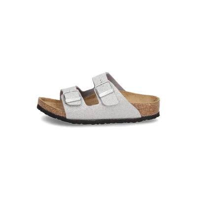 Abbildung von Birkenstock Arizona Unisex Riemensandalette Shiny glitter silvercoloured für Kinder, Größe: 31, silver/coloured Schuhe
