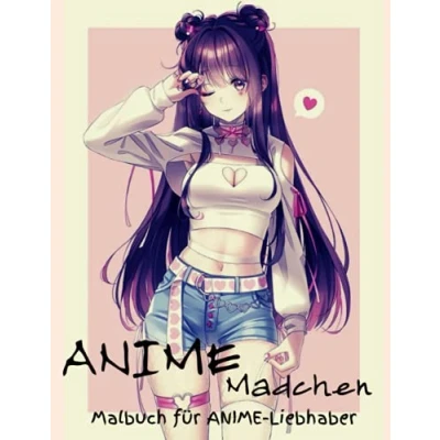 Abbildung von Anime Mädchen Malbuch für Liebhaber: Erstaunliche 50 und Manga Charaktere Schöne Shojo Josei Illustrationen, Niedliche ... Farbseiten