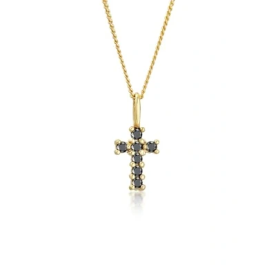 Abbildung von Elli DIAMONDS Halskette Damen Kreuz Anhänger mit Diamant (0.14 ct.) aus 585 Gelbgold