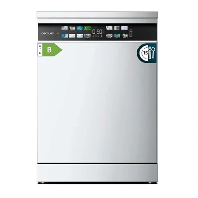 Abbildung von Cecotec Geschirrspüler 60 cm Freistehend Bolero Aguazero 6700 B. 15 Bestecke, energieeffizient, Inverter Plus Motor, XXL Fullcolor Display, drittes Fach, Turbo Dry+, Dual Zone Wash, Weiß