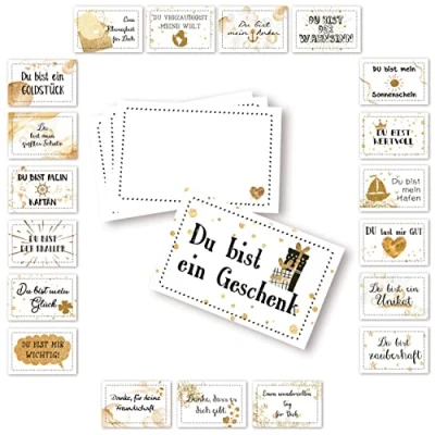 Abbildung von Logbuch Verlag 20 kleine Karten Sprüche Geschenk Set Liebe 8,5 x 5,5 cm Sprüchekarten Motivationskarten für den Mann Frau