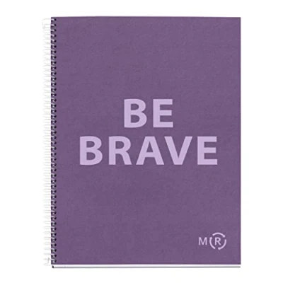 Abbildung von Miquelrius Be Eco A4 Notizbuch, 80 Blatt 90 g/m², 7 mm horizontale Linien, 1 Farbstreifen, fester Einband, amethystviolette Botschaften