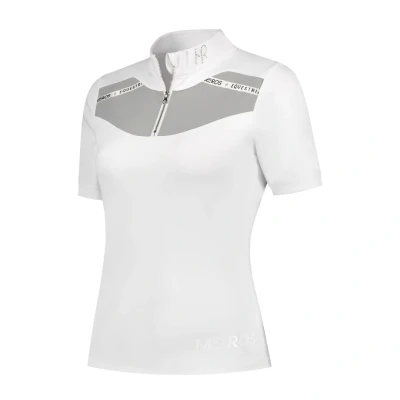 Abbildung von Mrs. Ros Turniershirt Jacquard Kurze Ärmel Weiß