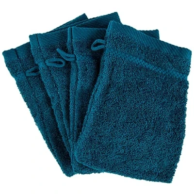 Abbildung von De Witte Lietaer 194686 Stephanie Waschlappen, Baumwolle, 4er Pack, Blaugrün, 15 x 22 1 cm
