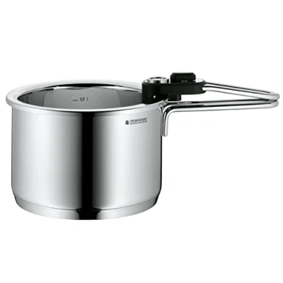 Abbildung von WMF Simmertopf mit Temperaturanzeige 1,5l, Milchtopf Induktion, Wasserbadkocher herausnehmbaren Einsatz, Cromargan Edelstahl