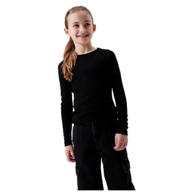 Abbildung von NAME IT Mädchen Nkfnakal Short Top Noos Langarmshirt, Schwarz, 122 128 EU