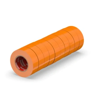 Abbildung von ERKO Isolierband Orange 10er Pack 15mm x 10m Hochflexibles PVC Elektroisolierband Stark klebend, Chemiebeständig, Wasserfest Professionelles Elektrikerband für Leitungen &amp; Kabel bis 6kV