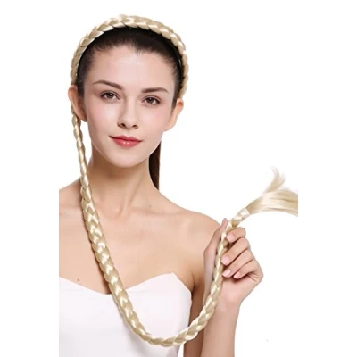 Abbildung von WIG ME UP N1038 613 Haarteil Zopf an Haarreif geflochten super lang Tracht Platinblond 95 cm