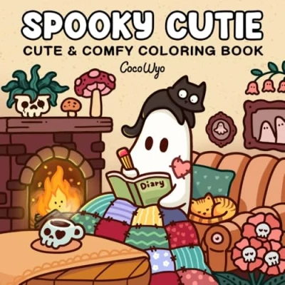 Abbildung von Spooky Cutie: Coloring Book for Adults and Teens Featuring Adorable Creepy Creatures in Cozy Hygge Moments Relaxation (Cozy Spaces Coloring)