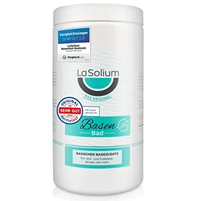Abbildung von Basenbad DERMATEST SEHR GUT, Basisches Badesalz mit Mineralerde, 1200g, in Deutschland hergestellt